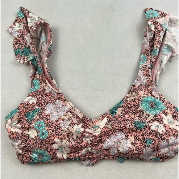 NWT Time and Tru Women’s Print Ruffle Bikini Top - Picture 3 of 5